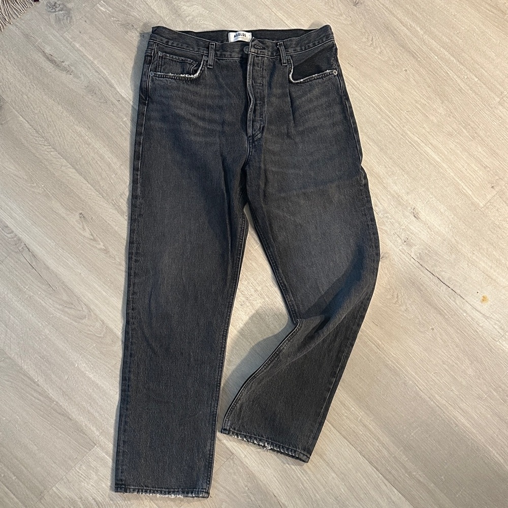 Agolde  Dark Gray 90’s Pinch Straight Jeans